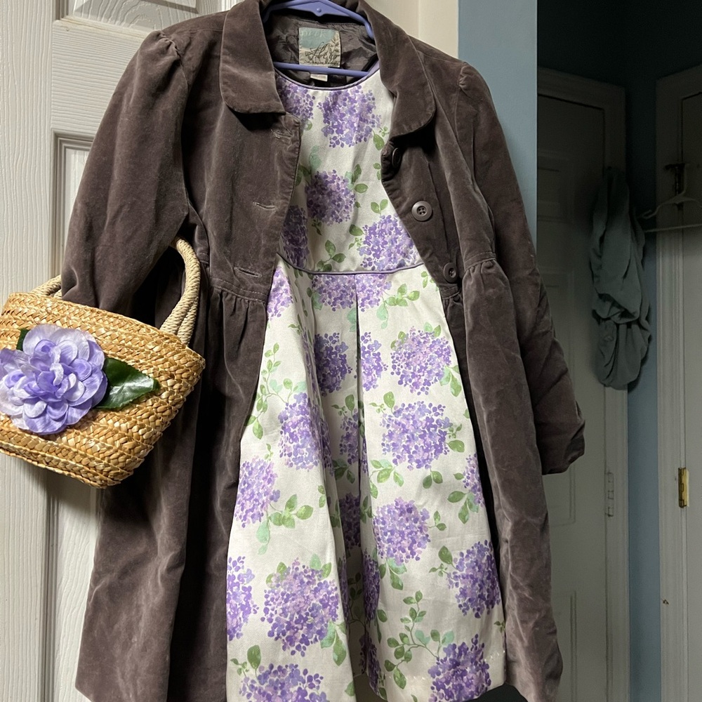 Easter outfit-dress and coat with purse